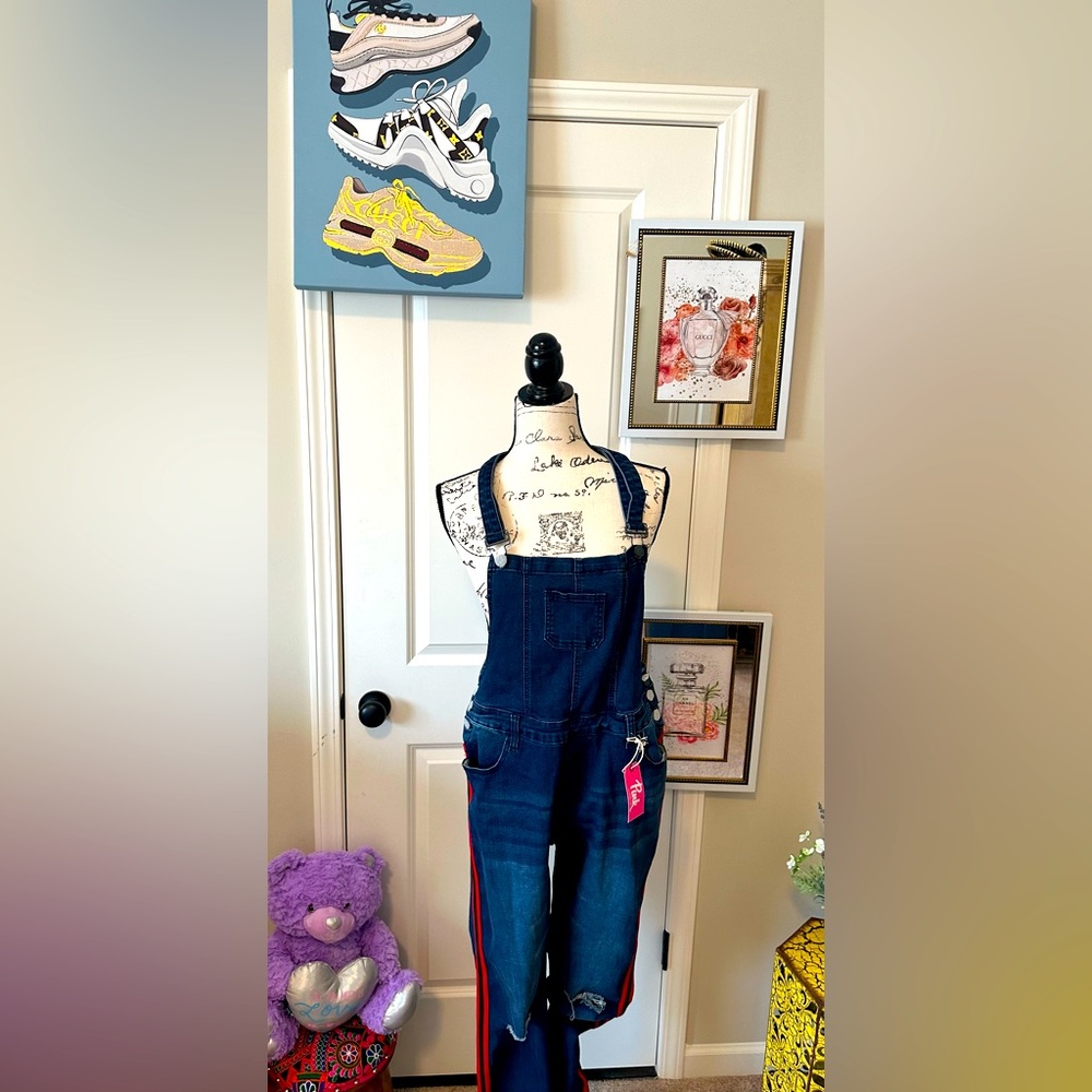 Blue jeans overalls